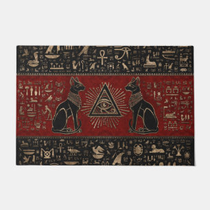 Ägyptische Katzen und Auge des Horus Fußmatte