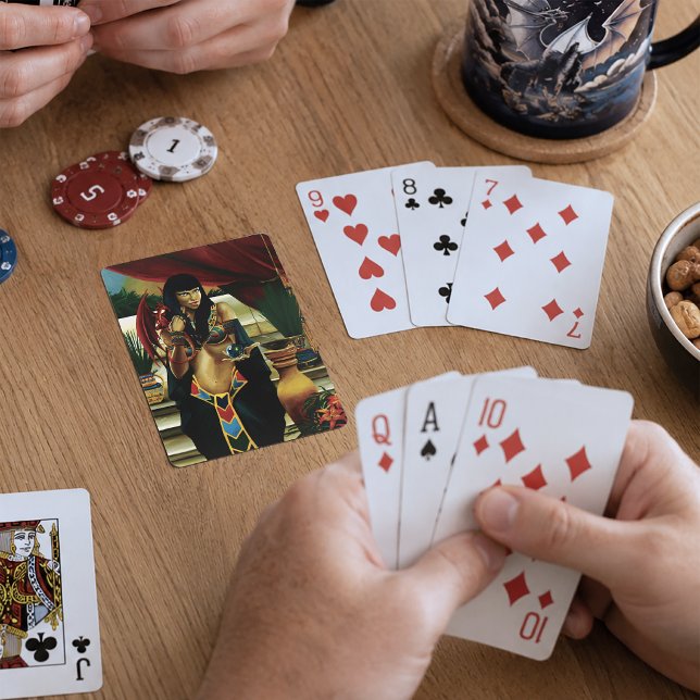 Ägyptische Königin Cat Dragon Spielkarten (Von Creator hochgeladen)