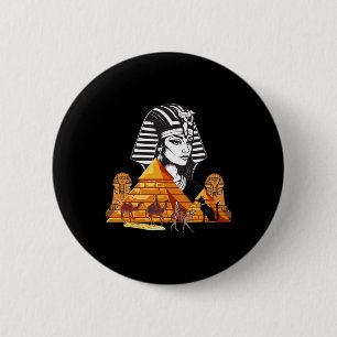Ägyptische Königin Kleopatra Kopf Pyramid Ancient  Button