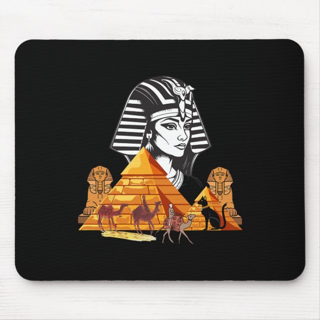 Ägyptische Königin Kleopatra Kopf Pyramid Ancient  Mousepad (Vorne)