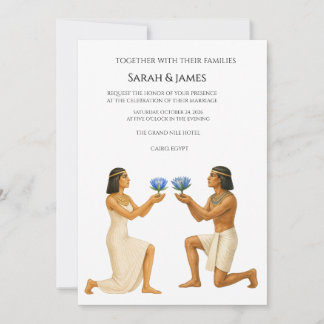 Ägyptische königliche Lotus-Hochzeitseinladung Einladung