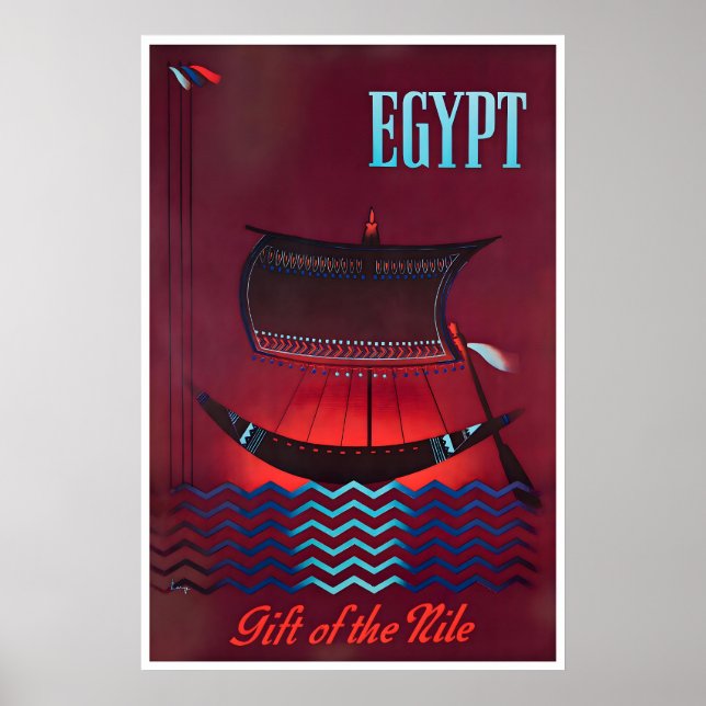 Ägyptische Kunst Ägypten Reiseplakat Der Nil Poster (Vorne)