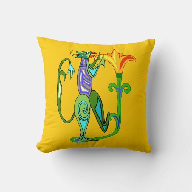 Ägyptische Kunst mit Lotus-Blume Kissen (Vorderseite)