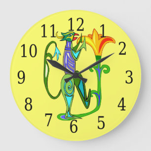 Ägyptische Kunst mit Lotus Blume rund um die Uhr