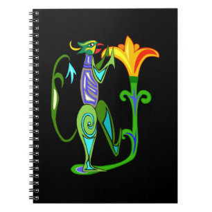 Ägyptische Kunst mit Lotus Blume SpiralNotebook Notizblock