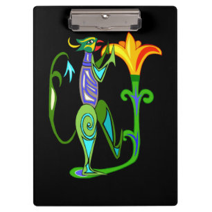 Ägyptische Kunst mit Lotus Blume Zwischenablage Klemmbrett