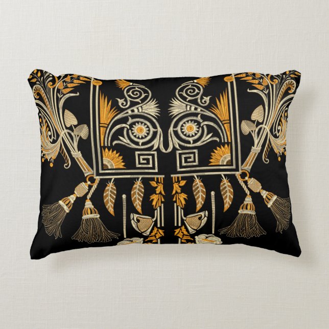 Ägyptische Kunst traditionelle Goldgrenze schaffen Dekokissen (Vorderseite)