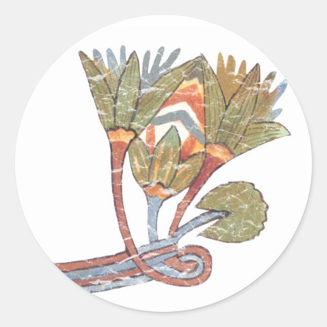 Ägyptische Lotus-Blume Runder Aufkleber (Vorderseite)