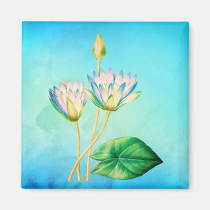 Ägyptische Lotus-Vintage-Botanikillustration Magnet