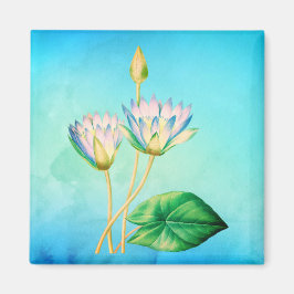 Ägyptische Lotus Vintage botanische Illustration Magnet