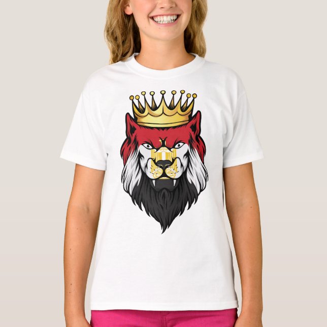 Ägyptische Löwenkönigflagge T-Shirt (Vorderseite)
