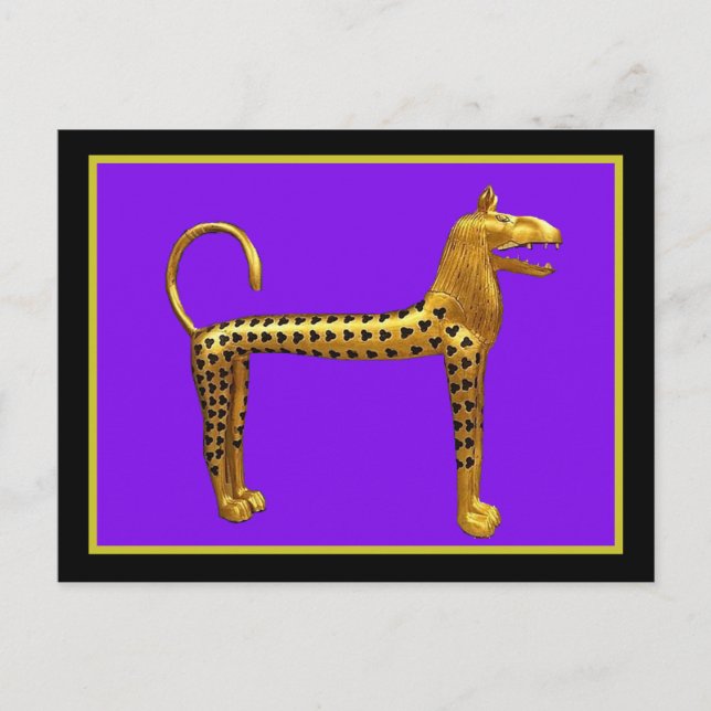 Ägyptische Löwenskulptur, Postkarte (Vorderseite)