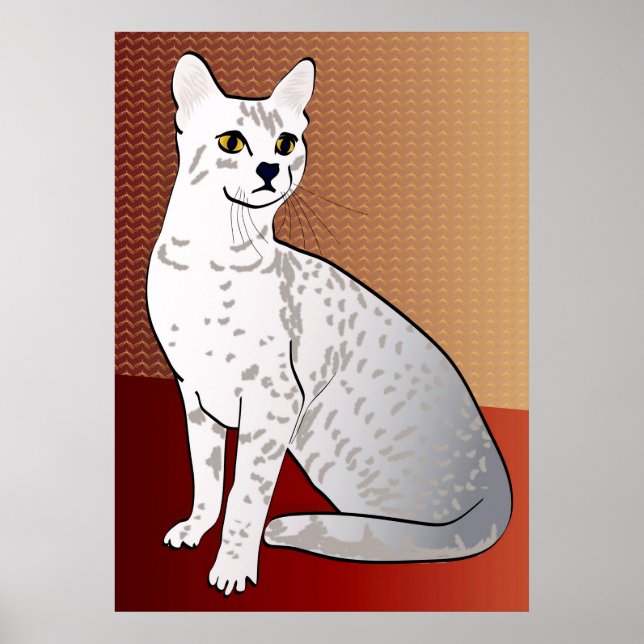 Ägyptische Mau-Katze - Hintergrund aus Bronze Poster (Vorne)