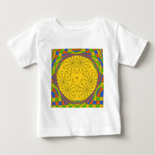 Ägyptische Motif Art Print Checkered Frame Design Baby T-shirt