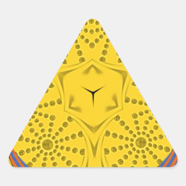 Ägyptische Motif Art Print Checkered Frame Design Dreieckiger Aufkleber (Vorderseite)