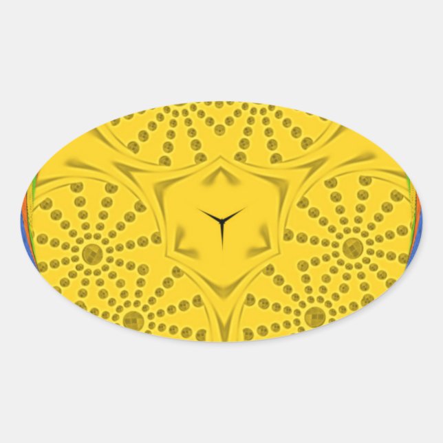 Ägyptische Motif Art Print Checkered Frame Design Ovaler Aufkleber (Vorderseite)