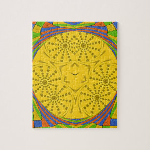 Ägyptische Motif Art Print Checkered Frame Design Puzzle