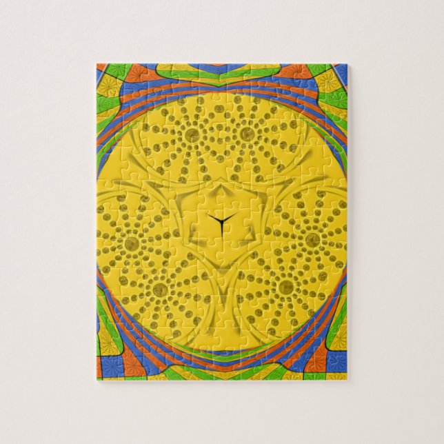 Ägyptische Motif Art Print Checkered Frame Design Puzzle (Vertikal)