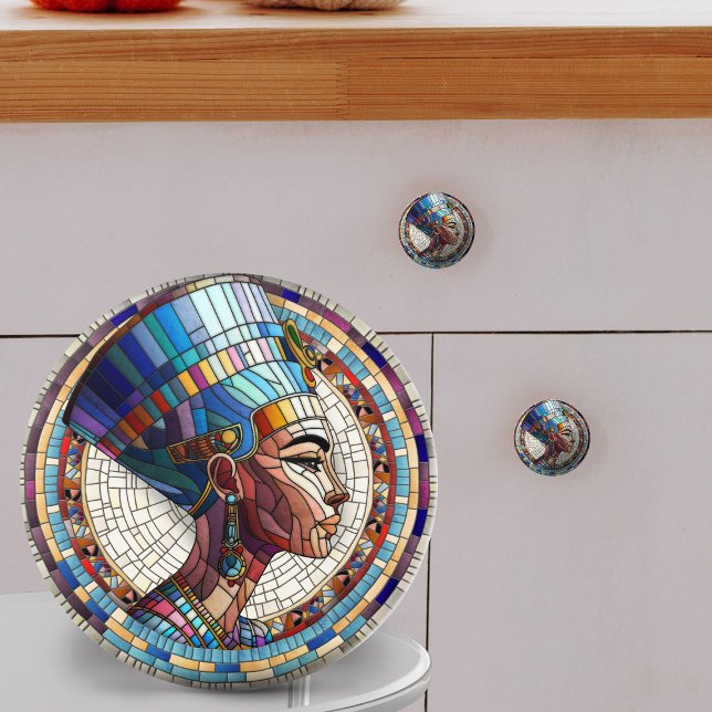 Ägyptische Nefertiti - Mosaikkunst Keramikknauf (Von Creator hochgeladen)