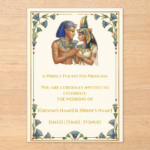 Ägyptische Pharaonen-Prinz- und Prinzessinnen-Hoch Acryleinladungen
