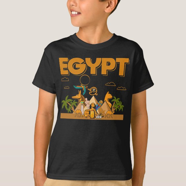 Ägyptische Pyramiden Camels Pharaoh Sphinx Horus E T-Shirt (Vorderseite)