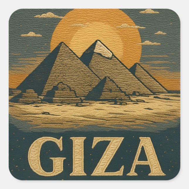 Ägyptische Pyramiden in der Gizeh Große Pyramide s Quadratischer Aufkleber (Vorderseite)