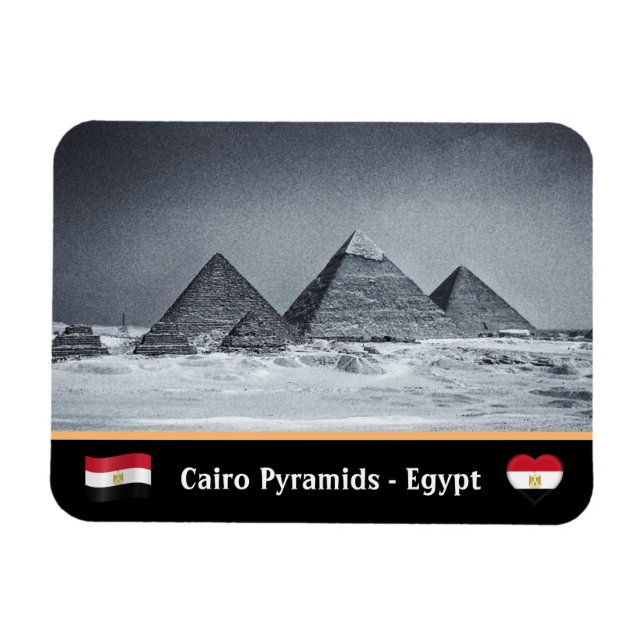 Ägyptische Pyramiden & Kairo - Altes Ägypten /UNES Magnet (Horizontal)