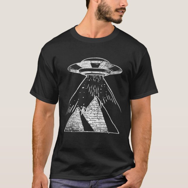 Ägyptische Pyramiden UFO Entführung Alien Astronau T-Shirt (Vorderseite)