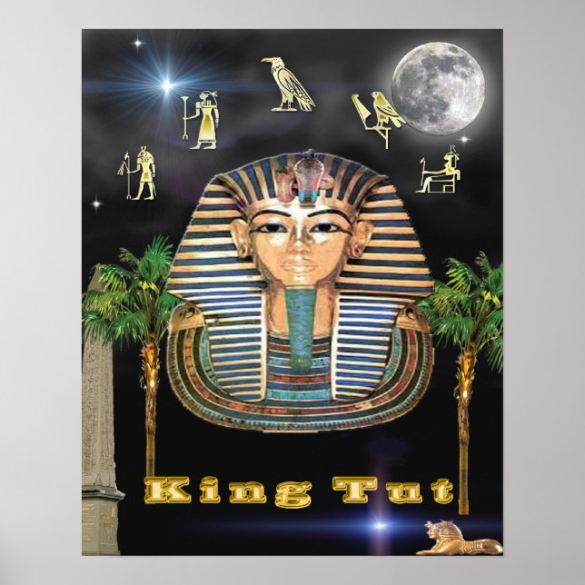 Ägyptische Pyramiden und König Tut art Poster (Vorne)