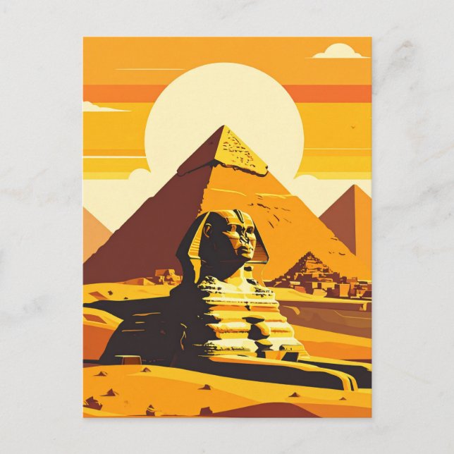 Ägyptische Pyramiden und Sphinx Vintag Postkarte (Vorderseite)