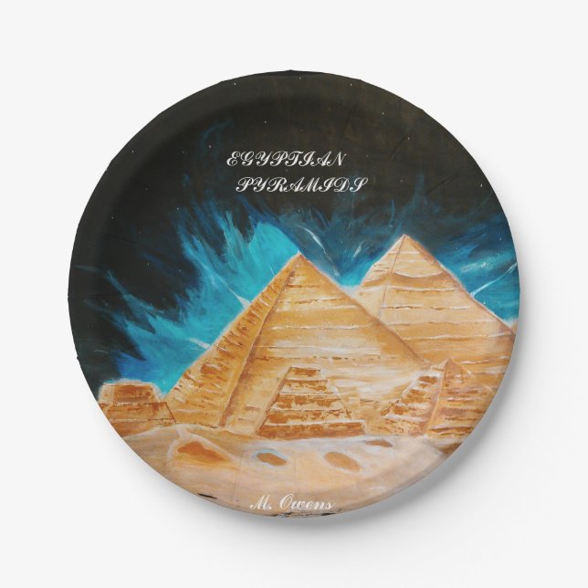 Ägyptische Pyramidenstil-Teller Pappteller (Vorderseite)