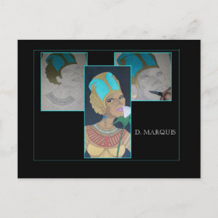 ÄGYPTISCHE QUEEN AUF DER HOLZPOSTKARTE POSTKARTE