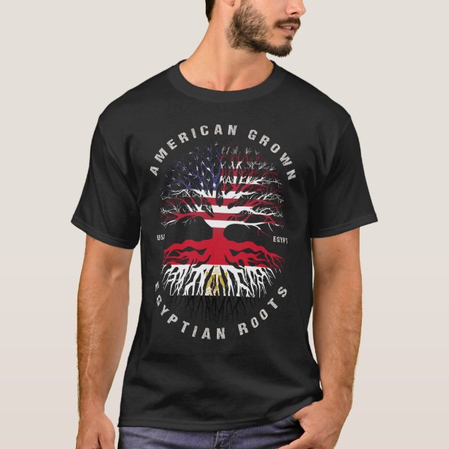 Ägyptische Roots-Flagge für Amerikas Ground T-Shirt (Vorderseite)
