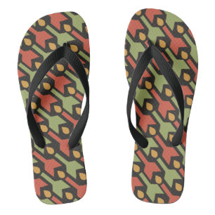 Ägyptische Rot-Grüne-Pfeil-Muster Flip Flops