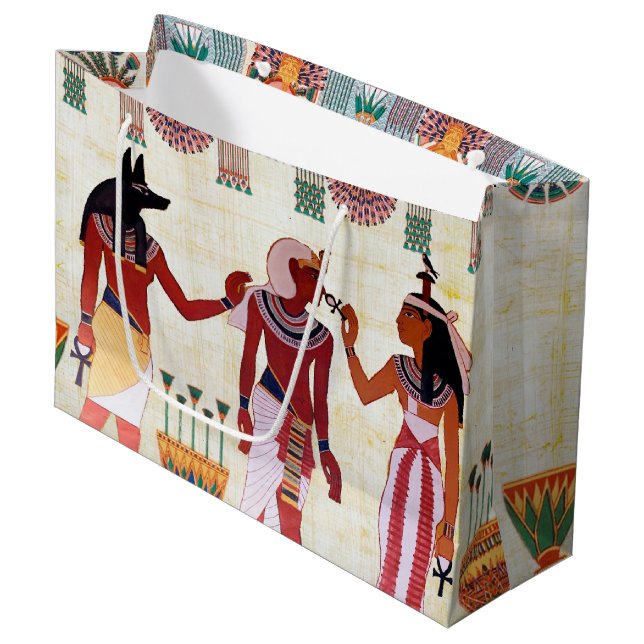Ägyptische Royal Papyrus Große Geschenktasche Geschenktüte (Vorderseite Schrägansicht)