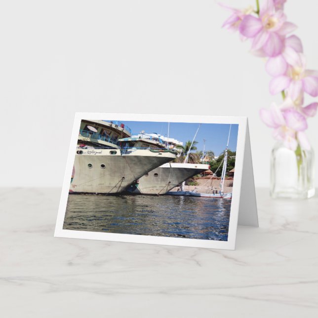 Ägyptische Schiffe am Nil, Luxor Karte (Orchidee)