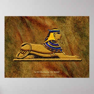 Ägyptische Sphinx auf Ledereffekt Art Poster