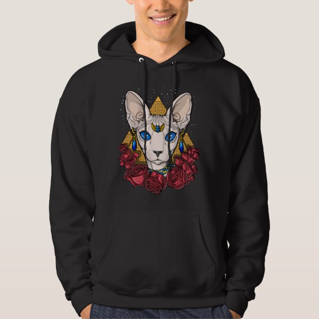 Ägyptische Sphynx-Katze-Göttin Antike Mythologie Hoodie (Vorderseite)