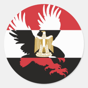 Ägyptische Steppe Eagle Nationale Tierflagge Runder Aufkleber