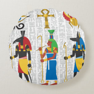 Ägyptische Symbole Rundes Kissen