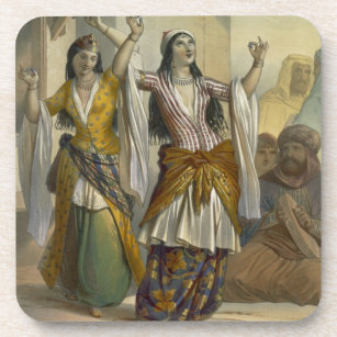 Ägyptische Tanzen-Mädchen darstellend das Ghawazi Untersetzer