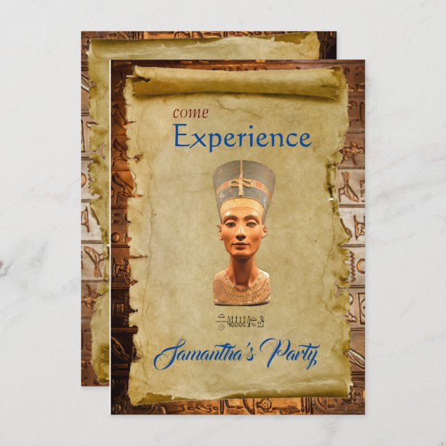 Ägyptische Themed-Party Einladung-Flachkarte (Vorne/Hinten)