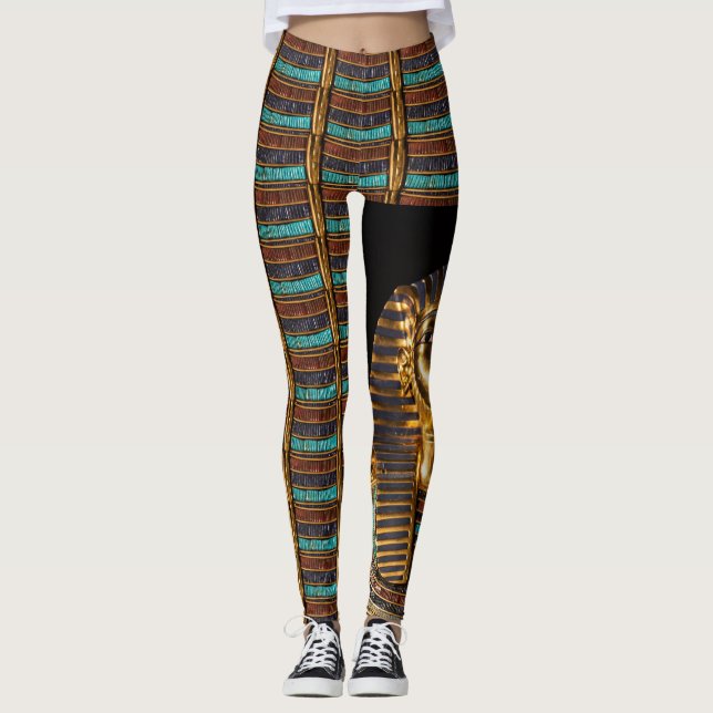 Ägyptische Totenmaske Legging König-Tutunkhamun Leggings (Vorderseite)