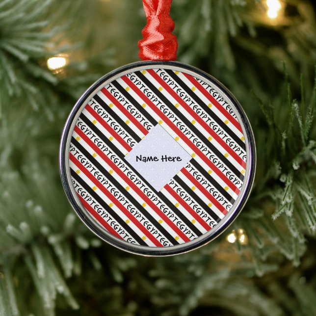 Ägyptische und ägyptische Flagge geteert Personali Ornament Aus Metall (Baum)