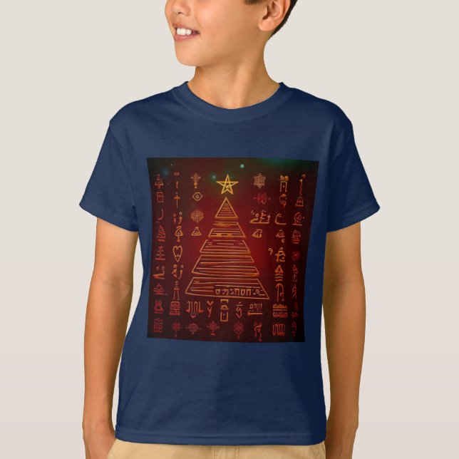 Ägyptische WeihnachtsHieroglyphen 1 T-Shirt (Vorderseite)