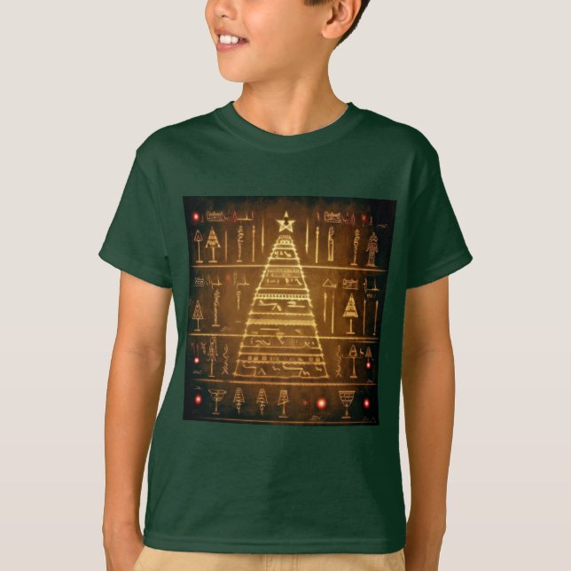 Ägyptische WeihnachtsHieroglyphen 3 T-Shirt (Vorderseite)