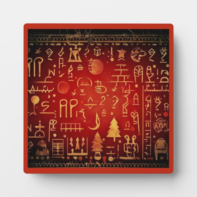 Ägyptische WeihnachtsHieroglyphen 4 Fotoplatte (Vorderseite)
