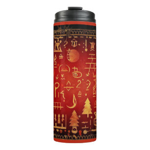 Ägyptische WeihnachtsHieroglyphen 4 Thermosbecher