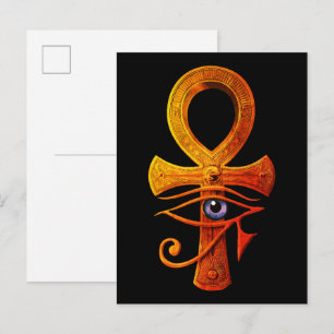 Ägyptischer Ankh Auge des alten Horus Symbol Prote Postkarte