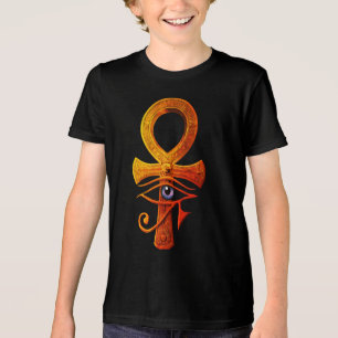 Ägyptischer Ankh Auge des alten Horus Symbol Prote Tri-Blend Shirt